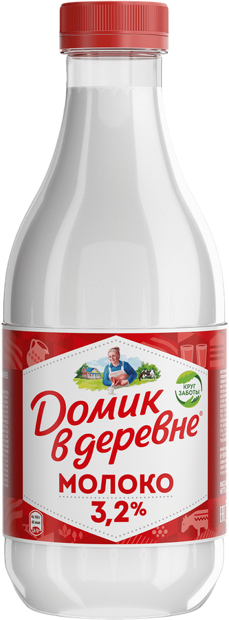 Молоко пастеризованное ДОМИК В ДЕРЕВНЕ 3,2%, без змж, 930мл, предпросмотр