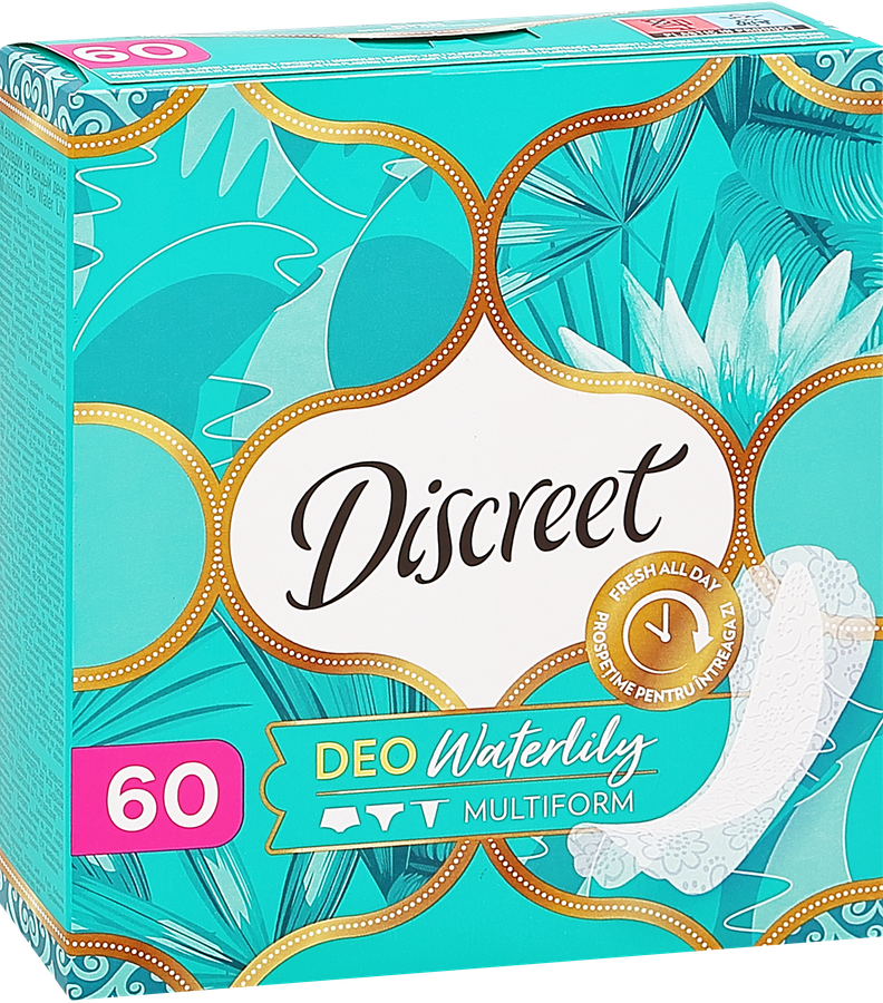 Прокладки ежедневные DISCREET Multiform Deo Water Lily, 60шт, превью