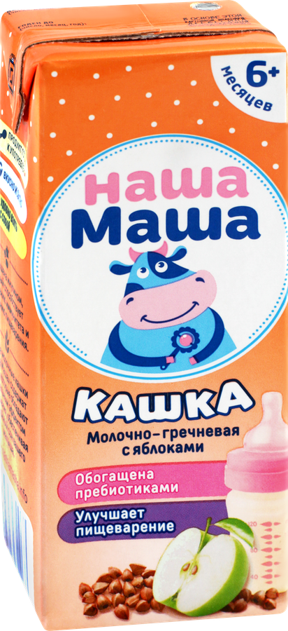 Кашка молочно-гречневая НАША МАША с яблоками с 6 месяцев, без змж, 200г, предпросмотр