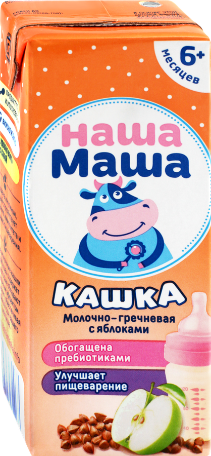 Кашка молочно-гречневая НАША МАША с яблоками с 6 месяцев, без змж, 200г, предпросмотр