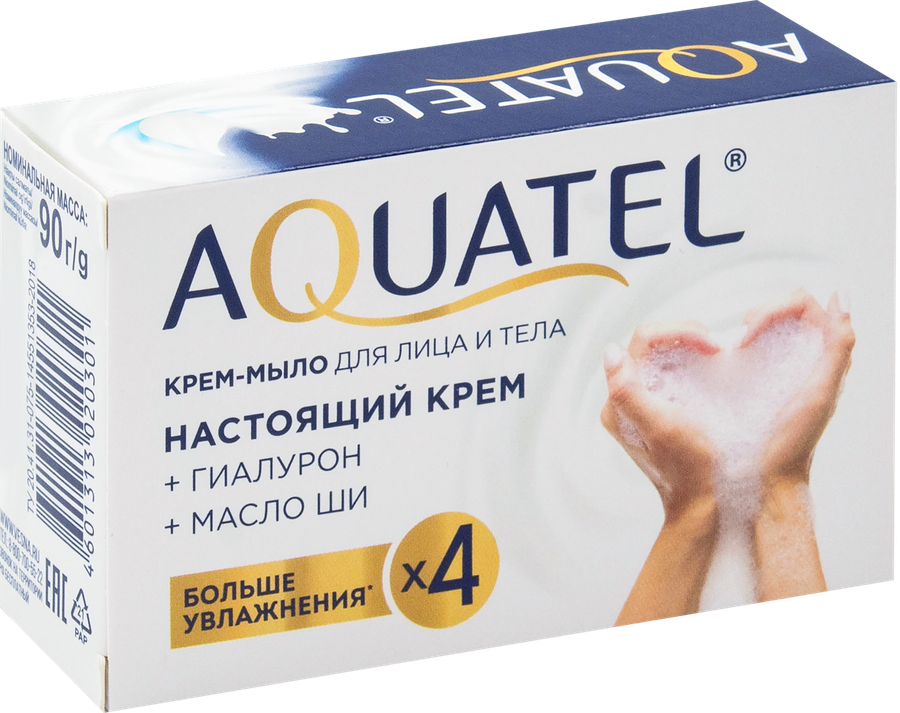 Крем-мыло туалетное AQUATEL твердое классическое, 90г, предпросмотр