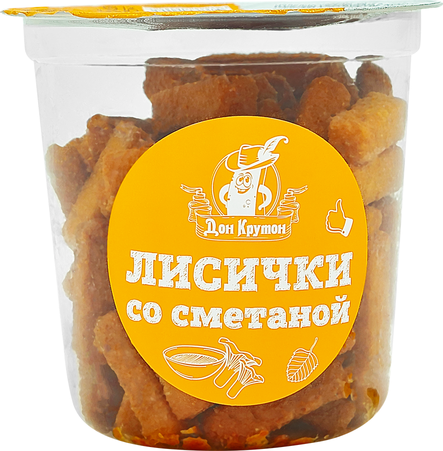 Гренки пшеничные ДОН КРУТОН Лисички со сметаной, 130г, превью