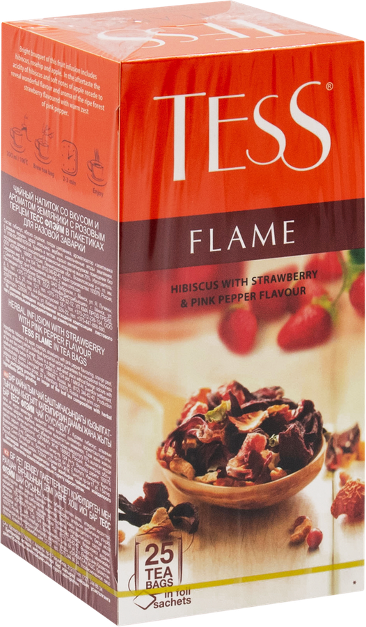 Напиток чайный TESS Flame Гибискус с ароматом земляники и розовым перцем, 25шт, превью