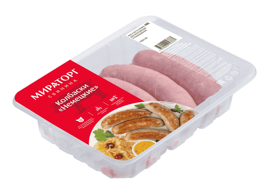 Колбаски НЕМЕЦКИЕ охл. 400г. МИРАТОРГ, превью