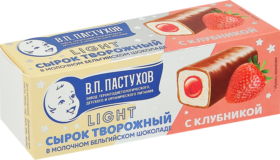 Сырок творожный глазированный ЗАВОД ИМЕНИ ПАСТУХОВА клубничный 23%, без змж, 40г, превью