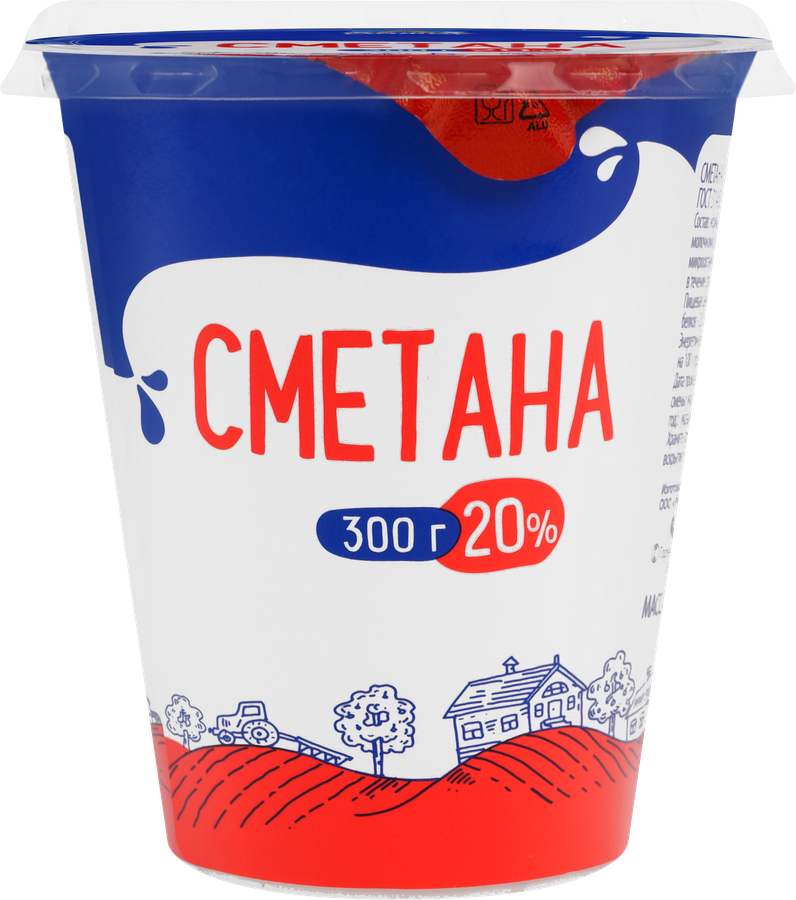Сметана СТОЖОК 20%, без змж, 300г, предпросмотр