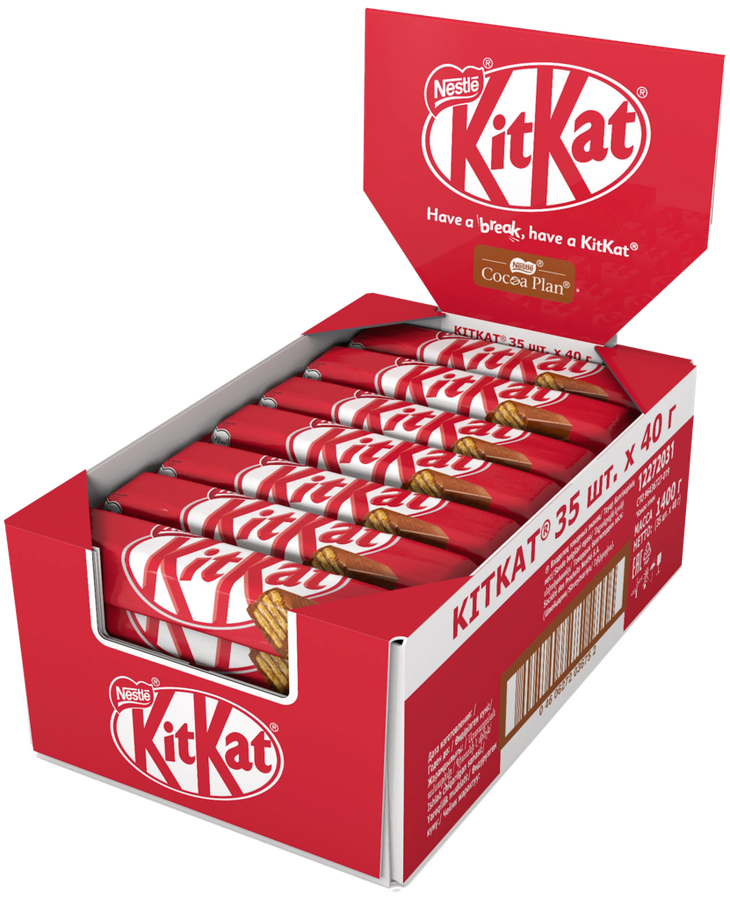 Батончик шоколадный KITKAT с хрустящей вафлей, 38г, предпросмотр