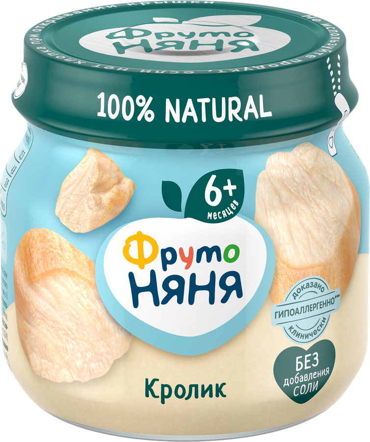 Пюре мясное ФРУТОНЯНЯ Кролик, с 6 месяцев, 80г, превью