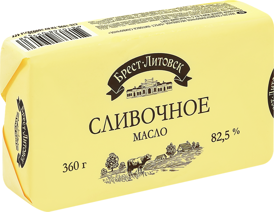 Масло сладкосливочное БРЕСТ-ЛИТОВСК 82,5%, без змж, 360г, предпросмотр