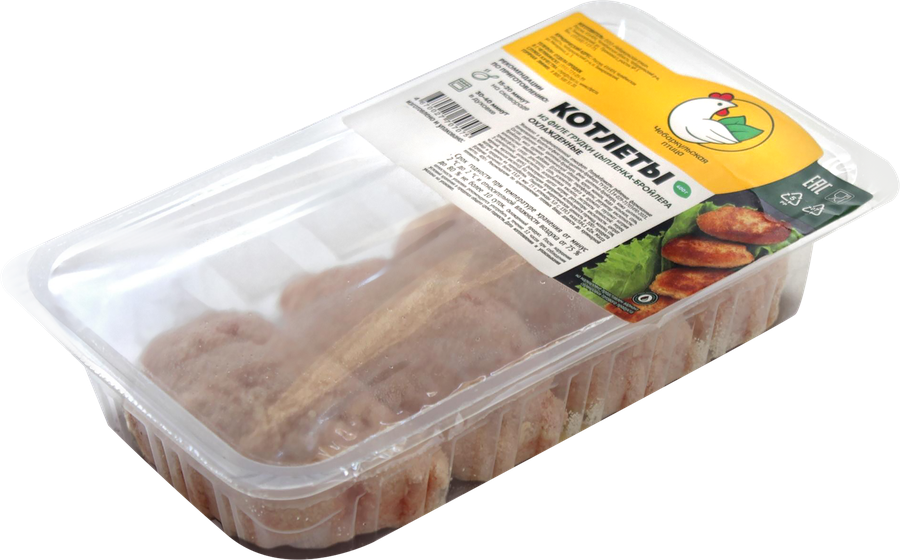 Котлеты из филе куриной грудки ЧЕБАРКУЛЬСКАЯ ПТИЦА, 400г, превью