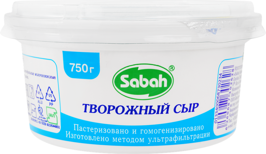 Сыр творожный SABAH 69%, без зжм, 750г, предпросмотр