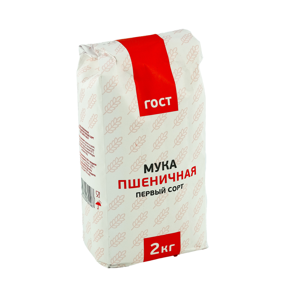 Мука пшеничная ГОСТ 1 сорт бум/уп 2кг, предпросмотр