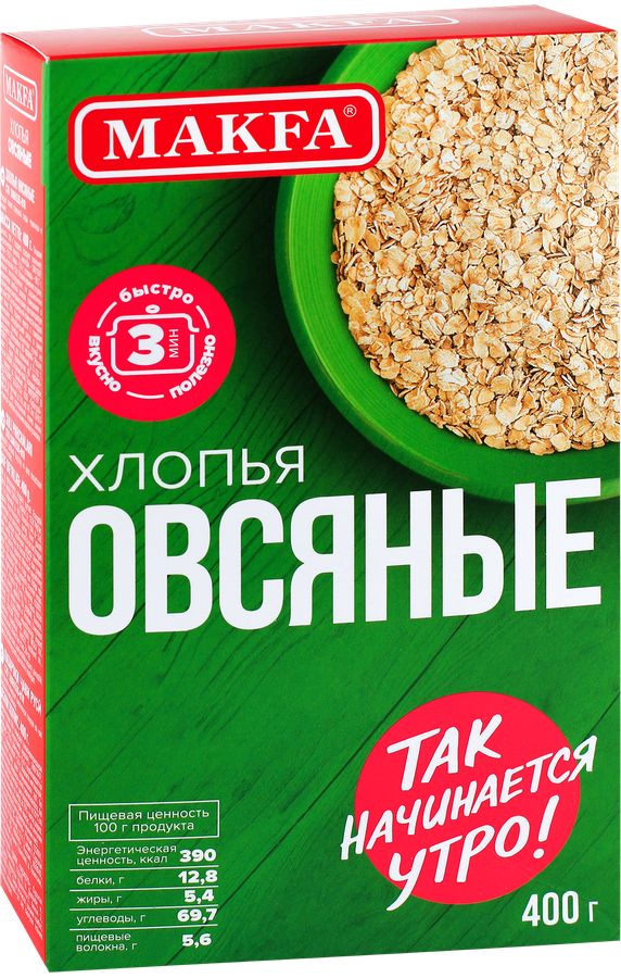 Хлопья овсяные МАКФА к/у 400гр., предпросмотр