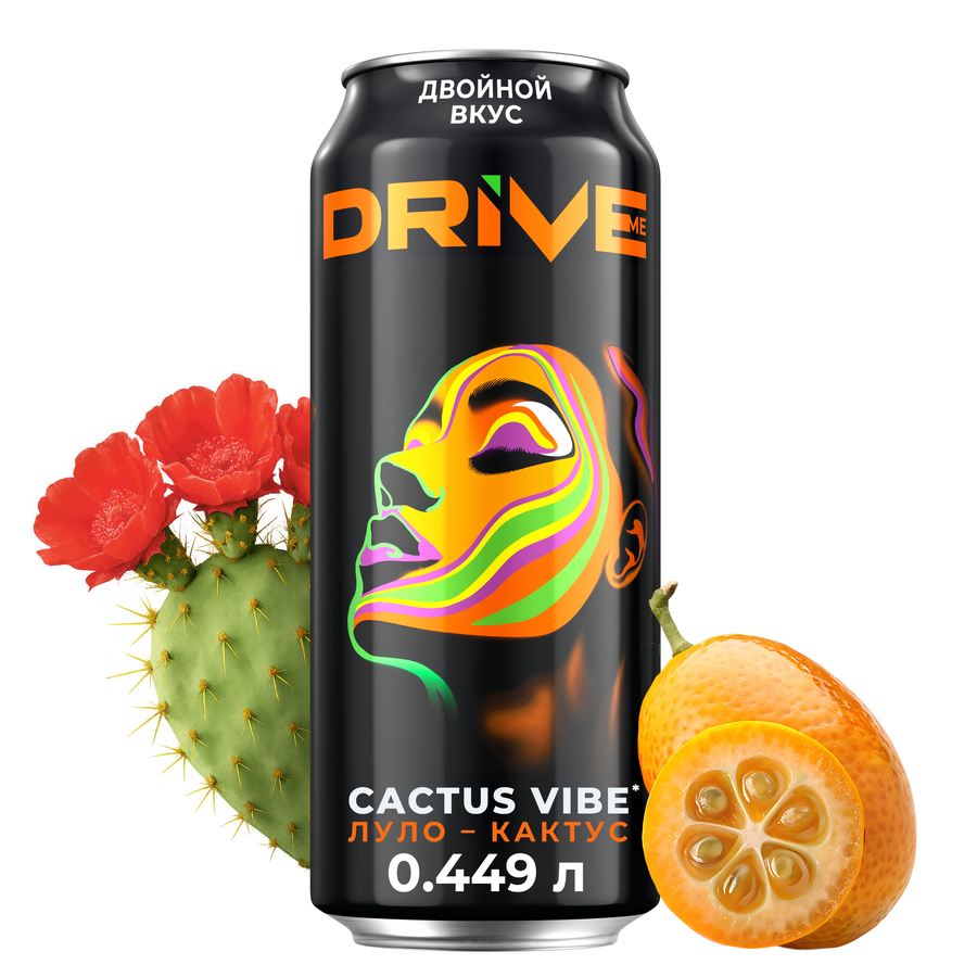 Напиток тонизирующий DRIVE ME ЛУЛО КАКТУС ж/б 0,449л., превью