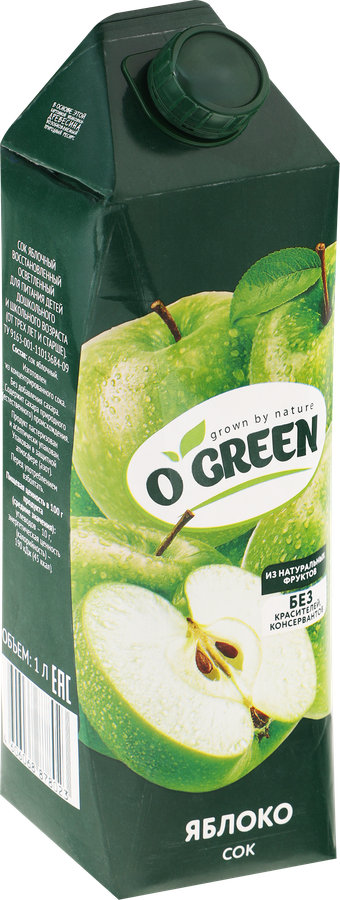 Сок OGREEN Яблочный т/п  1л., предпросмотр